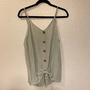 Sage Button Down Tie Tank